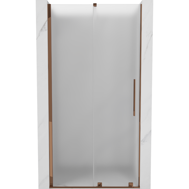 Mexen Velar sliding shower door 100 cm, frost, rose gold - 871-100-000-31-60