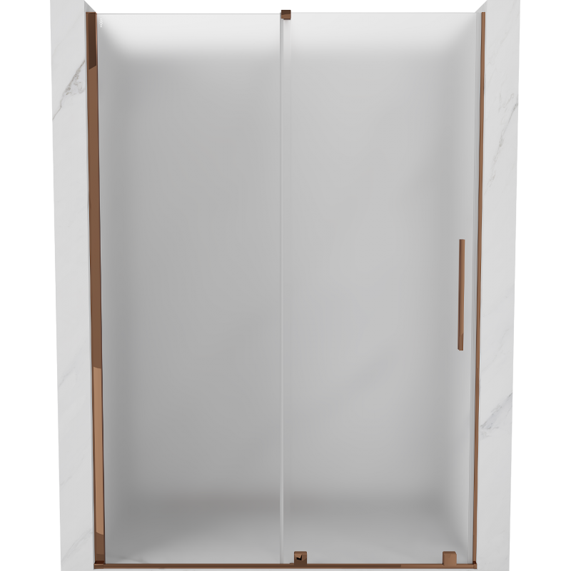 Mexen Velar sliding shower doors 160 cm, frosted, rose gold - 871-160-000-31-60