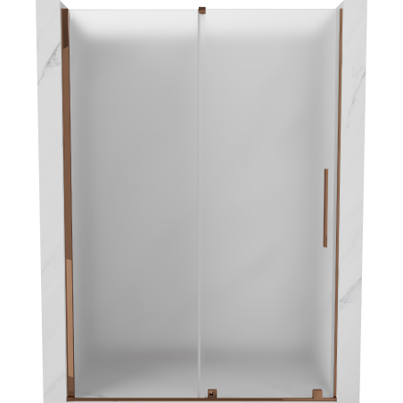 Mexen Velar schuifdouchedeur 160 cm, matglas, roségoud - 871-160-000-31-60