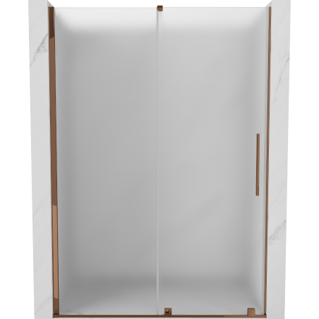 Mexen Velar sliding shower doors 160 cm, frosted, rose gold - 871-160-000-31-60