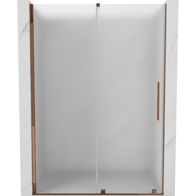 Mexen Velar schuifdouchedeur 130 cm, ijsglas, roségoud - 871-130-000-31-60