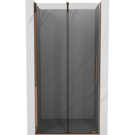 Mexen Velar drzwi prysznicowe rozsuwane 110 cm, grafit, różowe złoto - 871-110-000-41-60