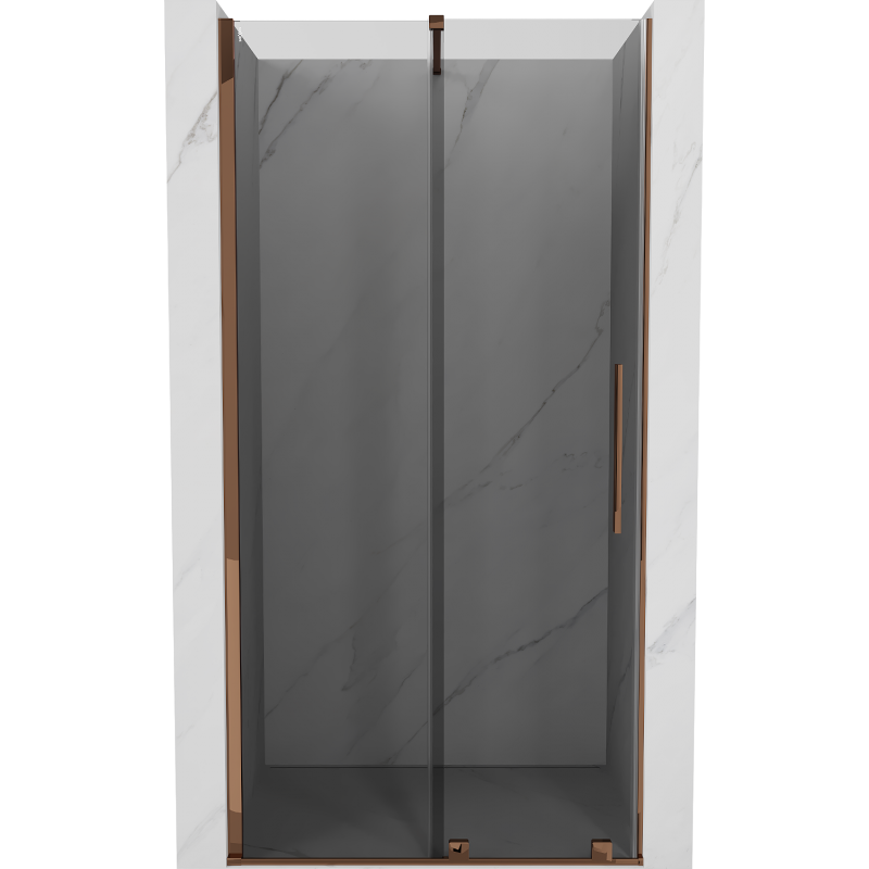 Mexen Velar drzwi prysznicowe rozsuwane 120 cm, grafit, różowe złoto - 871-120-000-41-60