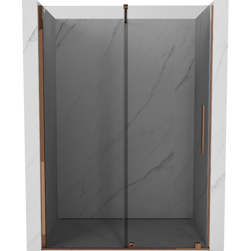Mexen Velar Duschschiebetür 140 cm, Graphit, Roségold - 871-140-000-41-60