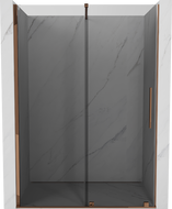 Mexen Velar drzwi prysznicowe rozsuwane 140 cm, grafit, różowe złoto - 871-140-000-41-60