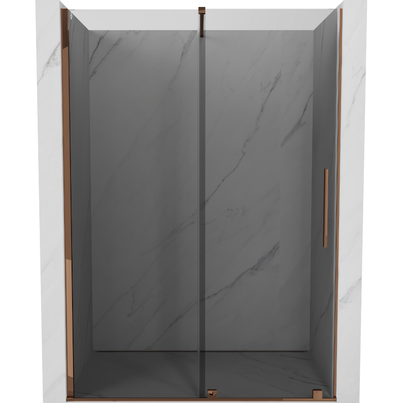 Mexen Velar portas de duche deslizantes 160 cm, grafite, ouro rosa - 871-160-000-41-60