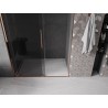 Mexen Velar drzwi prysznicowe rozsuwane 150 cm, grafit, różowe złoto - 871-150-000-41-60