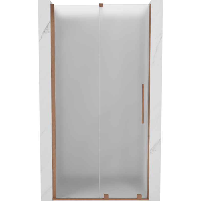 Mexen Velar liukuovellinen suihkuovi 90 cm, huurre, harjattu kupari - 871-090-000-31-65