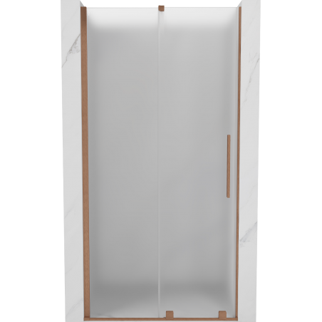 Mexen Velar 120 cm Sliding Shower Door, Frosted, Brushed Copper - 871-120-000-31-65