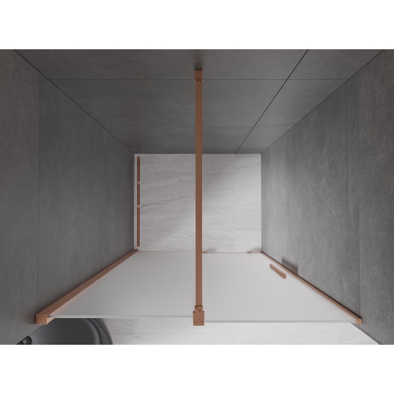 Mexen Velar drzwi prysznicowe rozsuwane 90 cm, szron, miedź szczotkowana - 871-090-000-31-65