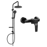 Mexen Carl Aufputz-Duschset mit Regenbrause und Caro-Duscharmatur, schwarz - 746640240-70