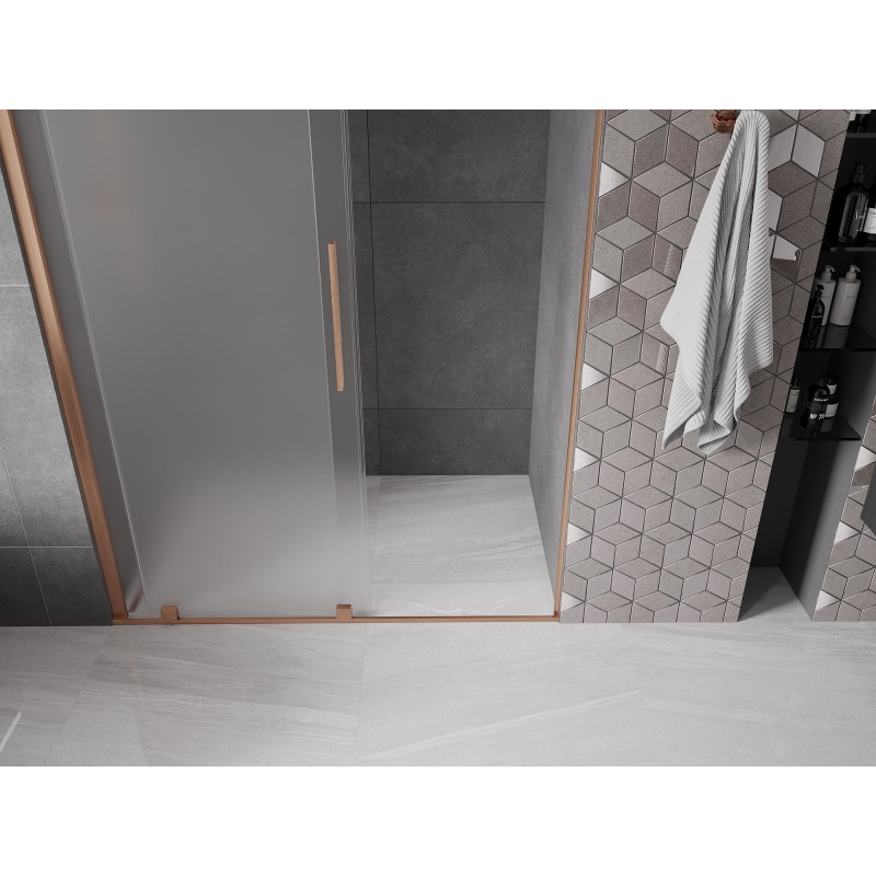Mexen Velar lükand dušiuksed 130 cm, härmatis, harjatud vask - 871-130-000-31-65