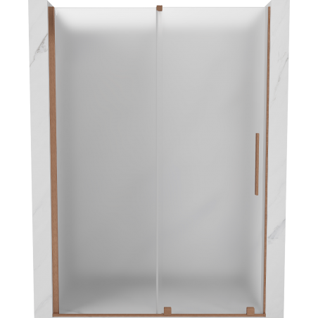 Mexen Velar 160 cm Sliding Shower Door, Frosted, Brushed Copper - 871-160-000-31-65