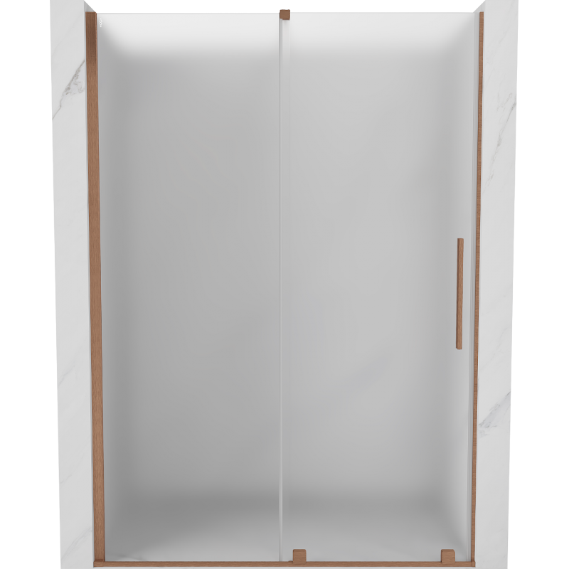 Mexen Velar drzwi prysznicowe rozsuwane 150 cm, szron, miedź szczotkowana - 871-150-000-31-65