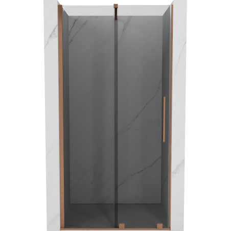 Mexen Velar sliding shower door 90 cm, graphite, brushed copper - 871-090-000-41-65