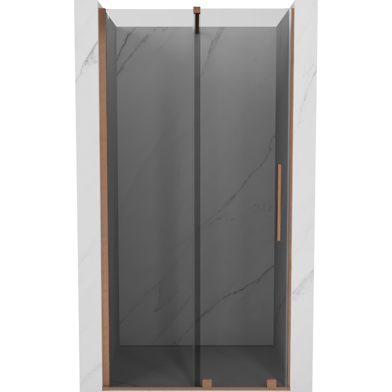 Mexen Velar sliding shower doors 100 cm, graphite, brushed copper - 871-100-000-41-65