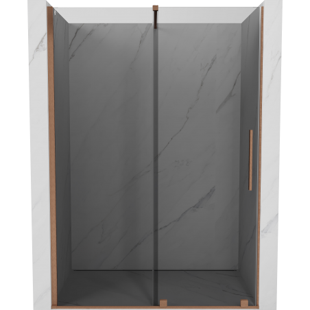 Mexen Velar sliding shower door 150 cm, graphite, brushed copper - 871-150-000-41-65