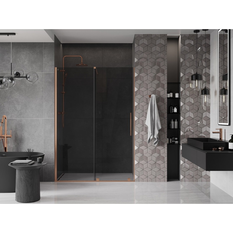 Mexen Velar lükanddušiuksed 140 cm, grafiit, harjatud vask - 871-140-000-41-65