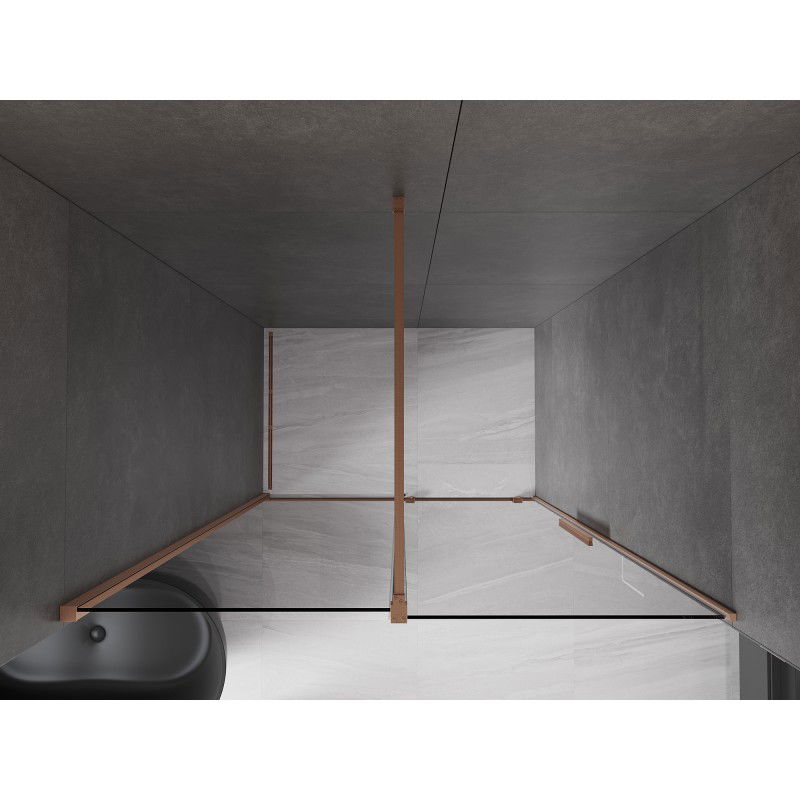 Mexen Velar sliding shower doors 160 cm, graphite, brushed copper - 871-160-000-41-65