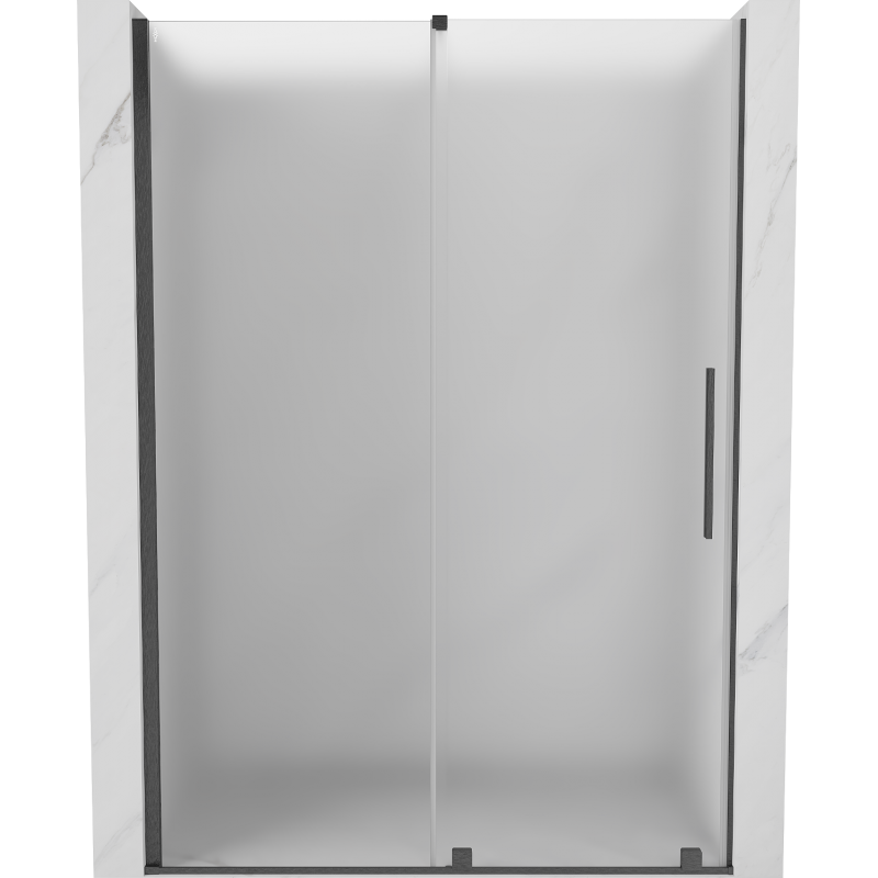 Mexen Velar Schiebeduschtür 140 cm, Mattglas, gebürstetes Gun Grey - 871-140-000-31-66