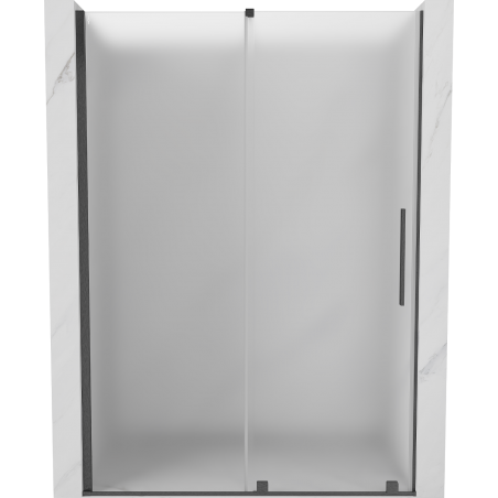 Mexen Velar Schiebeduschtür 140 cm, Mattglas, gebürstetes Gun Grey - 871-140-000-31-66