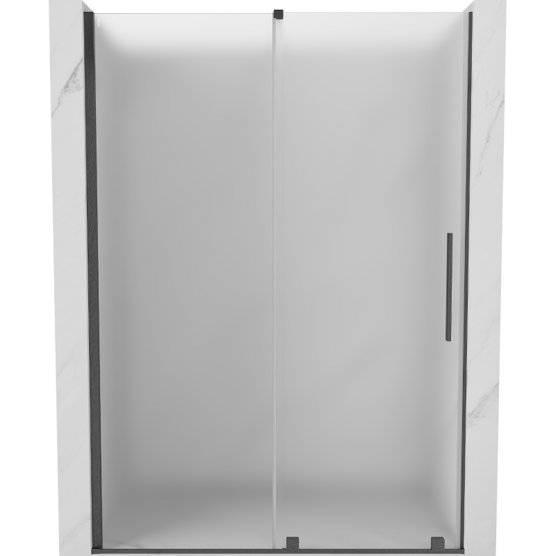 Mexen Velar porta doccia scorrevole 160 cm, ghiaccio, grigio canna di fucile spazzolato - 871-160-000-31-66
