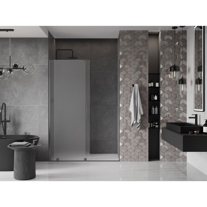 Mexen Velar porte de douche coulissante 150 cm, givré, gris canon brossé - 871-150-000-31-66