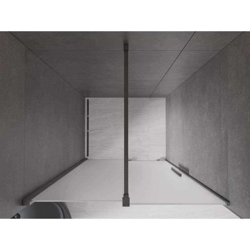 Mexen Velar sliding shower door 90 cm, frost, brushed gun gray - 871-090-000-31-66
