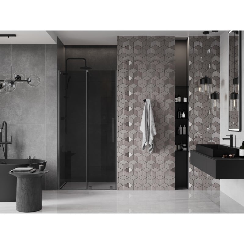 Mexen Velar drzwi prysznicowe rozsuwane 90 cm, grafit, gun gray szczotkowany - 871-090-000-41-66