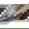 Mexen Rio douchecabine halfrond 80 x 80 cm, grafiet, chroom + Flat douchebak, zwart - 863-080-080-01-40-4170