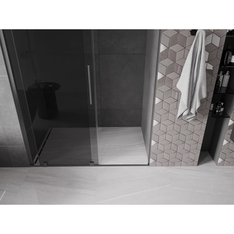 Mexen Velar lükand dušinurk uksed 130 cm, grafiit, harjatud gun gray - 871-130-000-41-66