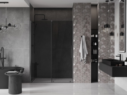 Mexen Velar drzwi prysznicowe rozsuwane 140 cm, grafit, gun gray szczotkowany - 871-140-000-41-66