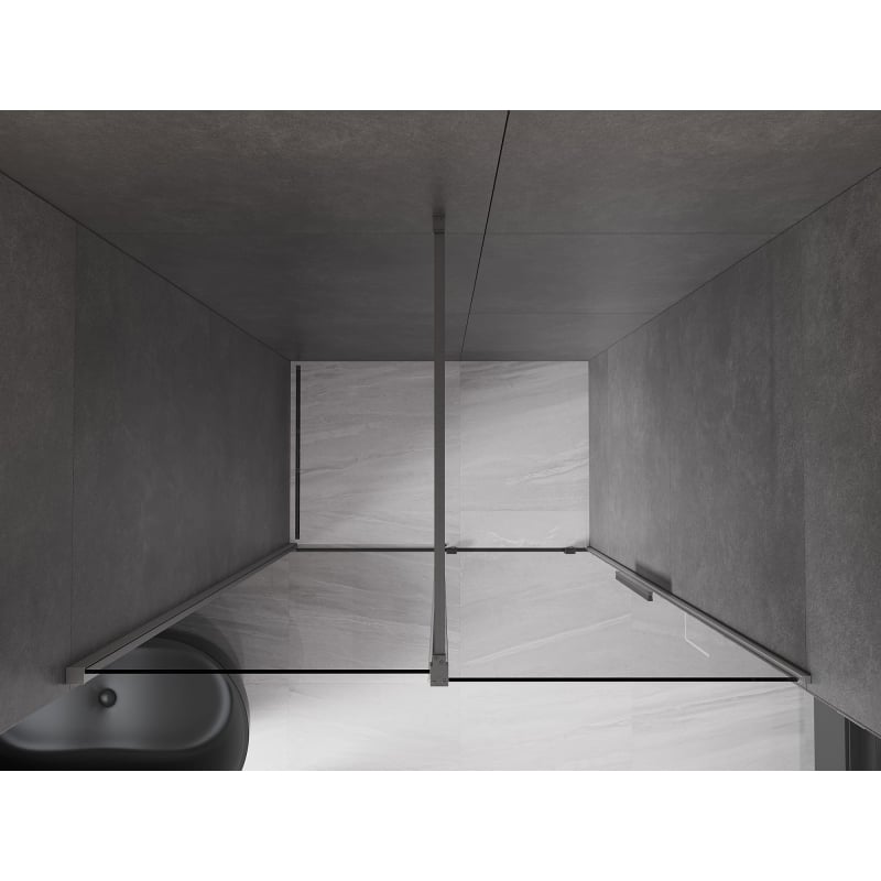 Mexen Velar lükand dušinurk uksed 130 cm, grafiit, harjatud gun gray - 871-130-000-41-66