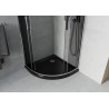Mexen Rio polkrožna tuš kabina 90 x 90 cm, grafit, kromirana + tuš kad Flat, črna - 863-090-090-01-40-4170