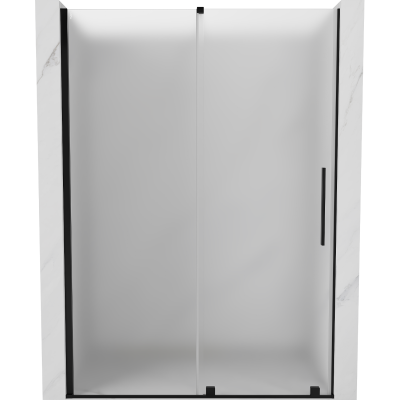 Mexen Velar portes de douche coulissantes 130 cm, givré, noir - 871-130-000-31-70