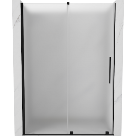 Mexen Velar sliding shower door 130 cm, frosted, black - 871-130-000-31-70