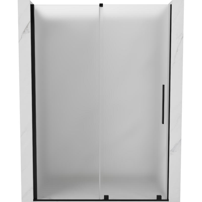 Mexen Velar drzwi prysznicowe rozsuwane 140 cm, szron, czarne - 871-140-000-31-70