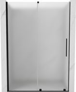 Mexen Velar drzwi prysznicowe rozsuwane 140 cm, szron, czarne - 871-140-000-31-70