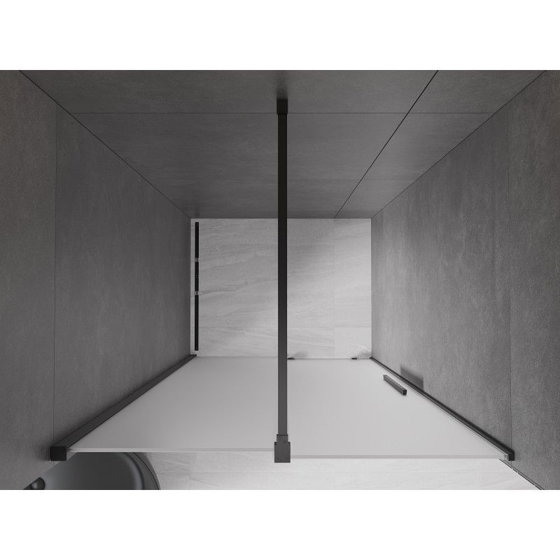 Mexen Velar sliding shower door 110 cm, frosted, black - 871-110-000-31-70