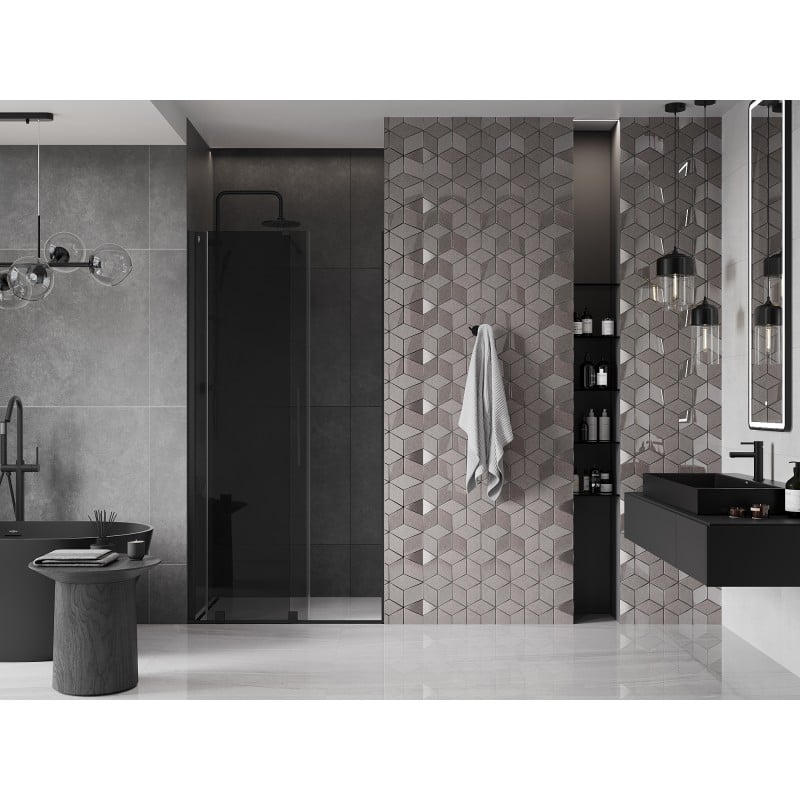 Mexen Velar drzwi prysznicowe rozsuwane 90 cm, grafit, czarne - 871-090-000-41-70