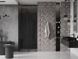 Mexen Velar drzwi prysznicowe rozsuwane 100 cm, grafit, czarne - 871-100-000-41-70