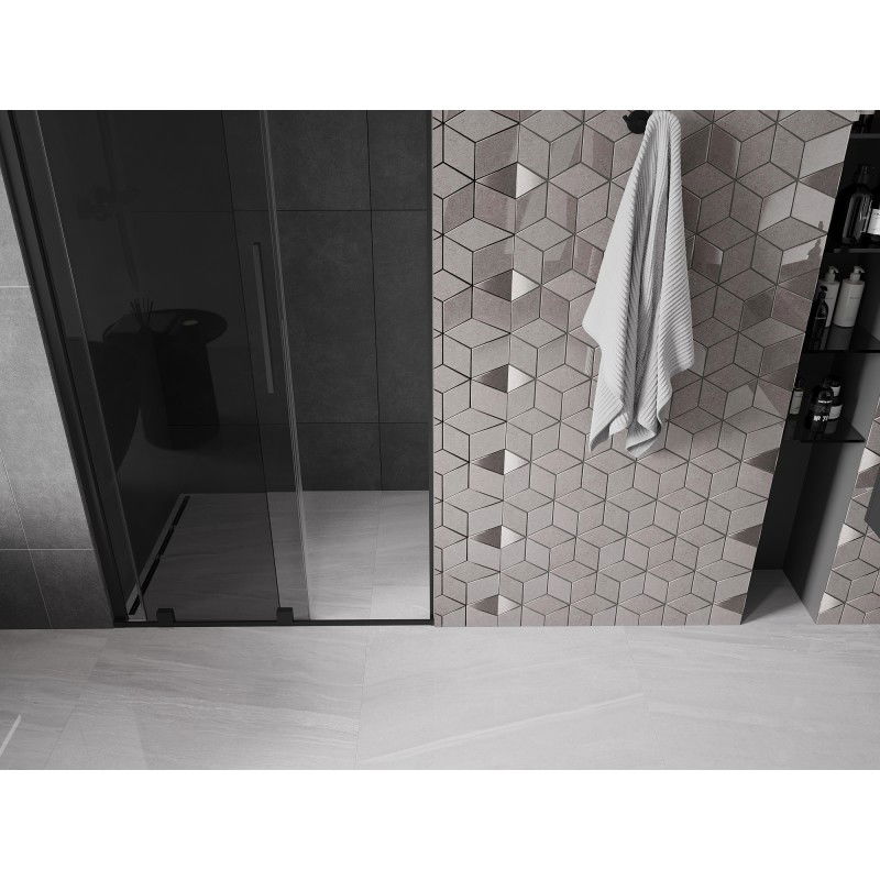 Mexen Velar bīdāmās dušas durvis 90 cm, grafīts, melnas - 871-090-000-41-70