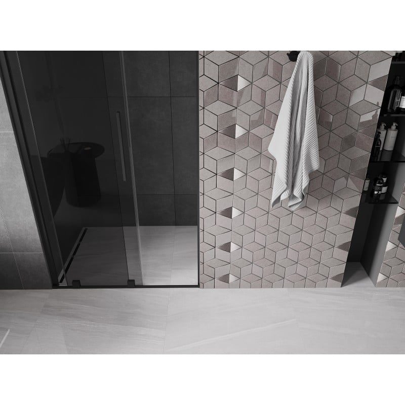 Mexen Velar drzwi prysznicowe rozsuwane 90 cm, grafit, czarne - 871-090-000-41-70