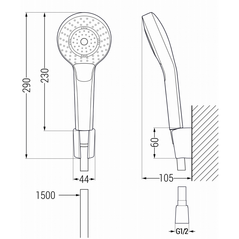 Mexen R-05 zestaw prysznicowy punktowy, biały - 785055052-20
