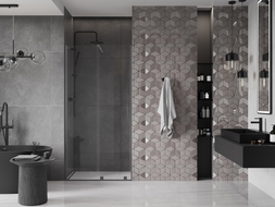 Mexen Velar lükand dušiuksed 110 cm, läbipaistev, gun metal - 871-110-000-01-95