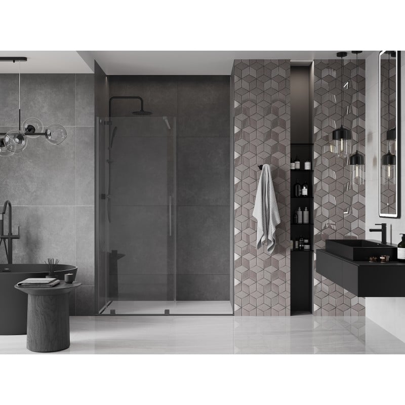 Mexen Velar drzwi prysznicowe rozsuwane 160 cm, transparent, gun metal - 871-160-000-01-95