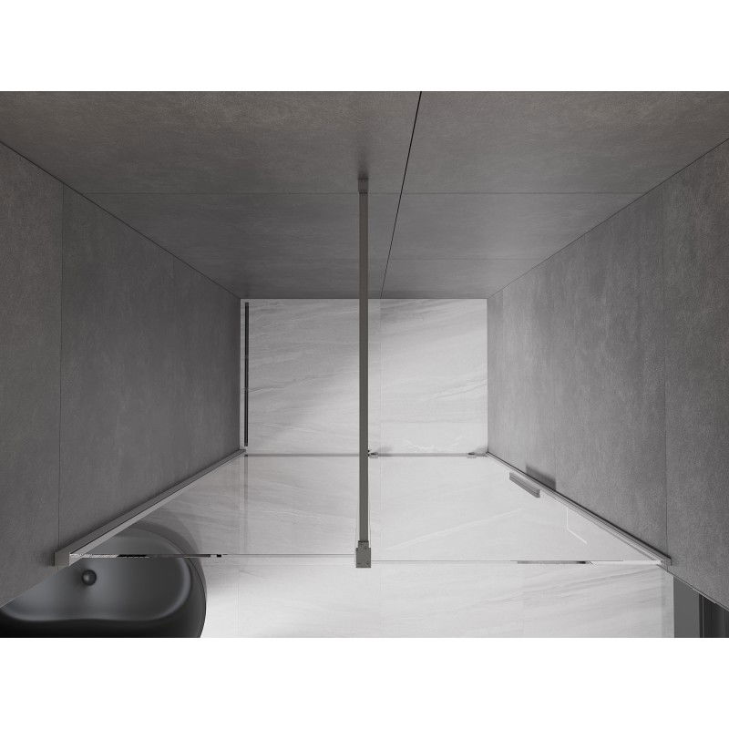 Mexen Velar skjutdörrar för dusch 160 cm, transparent, gun metal - 871-160-000-01-95