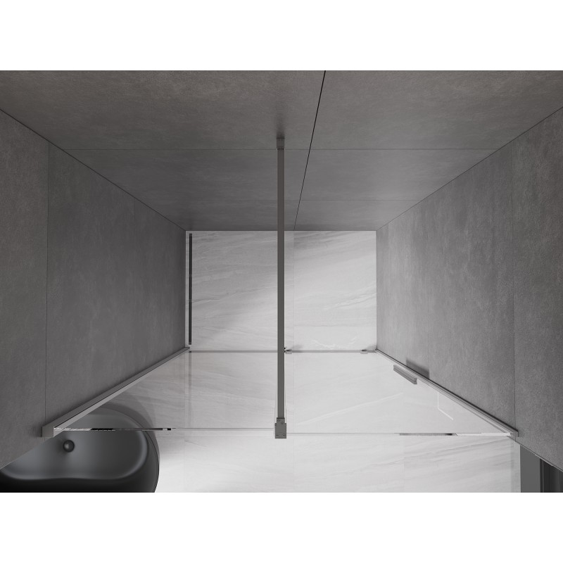 Mexen Velar drzwi prysznicowe rozsuwane 150 cm, transparent, gun metal - 871-150-000-01-95