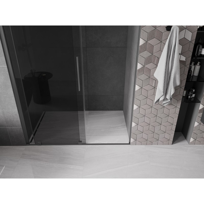 Mexen Velar drzwi prysznicowe rozsuwane 160 cm, grafit, gun metal - 871-160-000-41-95