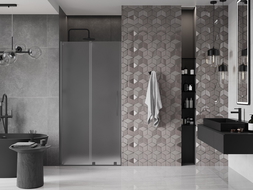 Mexen Velar Schiebetüren Dusche 120 cm, matt, Gun Metal - 871-120-000-31-95